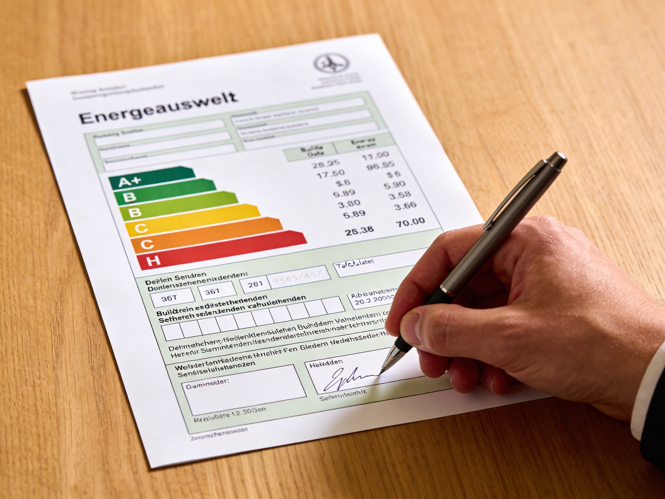 Beispiel eines unterschriebenen Energieausweises